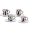 9 cl - Bialetti Arte Tazzina Espresso Con Piattino In Porcellana Set 4 Pz