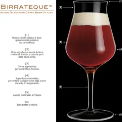 42 cl - Bormioli Luigi Birrateque Beer Tester Calice Birra in Vetro - Set 6 Pezzi