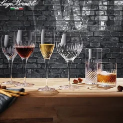 38 cl - Bormioli Luigi Diamante Calice Vino Bianco Riesling in Vetro - Set 4 Pezzi