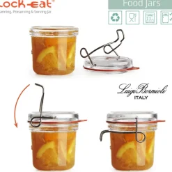 8 cl - Bormioli Luigi Lock Eat Vasetto Ermetico in Vetro - Set 6 Pezzi