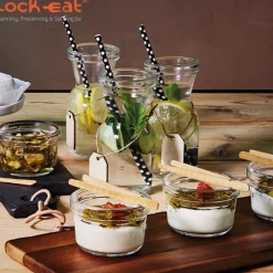 8 cl - Bormioli Luigi Lock Eat Vasetto Ermetico in Vetro - Set 24 Pezzi