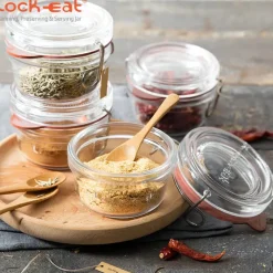 12.5 cl - Bormioli Luigi Lock Eat Vasetto Ermetico in Vetro - Set 6 Pezzi