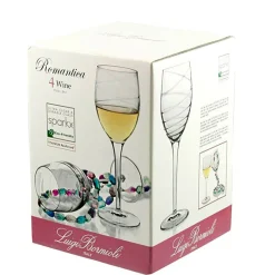 28 cl - Bormioli Luigi Romantica Calice Vino Bianco in Vetro - Set 4 Pezzi