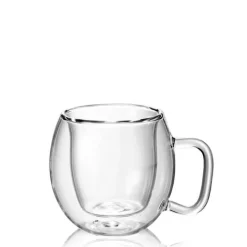7.5 cl - Bormioli Luigi Themic Glass Tazza Caffé Espresso Monorigine Brasile In Vetro Termico - Set 2 Pz