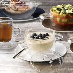 25 cl - Bormioli Luigi Themic Glass Pentolino Con Coperchio In Vetro Termico - Set 2 Pz