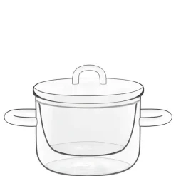 25 cl - Bormioli Luigi Themic Glass Pentolino Con Coperchio In Vetro Termico - Set 2 Pz