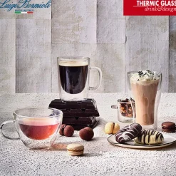 38.5 cl - Bormioli Luigi Thermic Glass Tazza Cappuccino in Vetro Borosilicato - Set 2 Pezzi