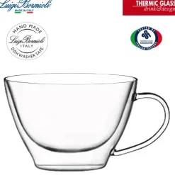 38.5 cl - Bormioli Luigi Thermic Glass Tazza Cappuccino in Vetro Borosilicato - Set 2 Pezzi