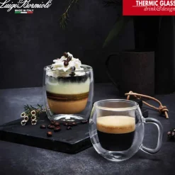 30 cl - Bormioli Luigi Thermic Glass Supremo Tazza Thé in Vetro Borosilicato - Set 2 Pezzi