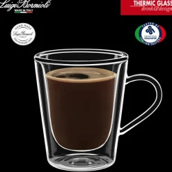 22 cl - Bormioli Luigi Thermic Glass Tazzina Caffé in Vetro Borosilicato - Set 2 Pezzi
