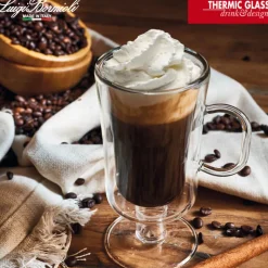 25 cl - Bormioli Luigi Thermic Glass Irish Coffee Bicchiere Cappuccino in Vetro Borosilicato - Set 2 Pezzi