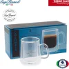 10 cl - Bormioli Luigi Thermic Glass Tazzina Caffé Doppia Parete in Vetro Borosilicato - Set 2 Pezzi