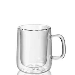 10 cl - Bormioli Luigi Thermic Glass Tazzina Caffé Doppia Parete in Vetro Borosilicato - Set 2 Pezzi