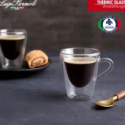 12 cl - Bormioli Luigi Thermic Glass Tazzina Caffé in Vetro Borosilicato - Set 2 Pezzi