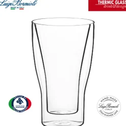 34 cl - Bormioli Luigi Thermic Glass Duos Bicchiere Cappuccino in Vetro Borosilicato - Set 2 Pezzi