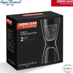 10 cl - Bormioli Luigi Thermic Glass Tazzina Caffé Jigger in Vetro Borosilicato - Set 2 Pezzi