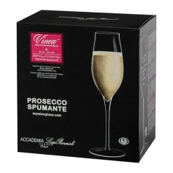 20 cl - Bormioli Luigi Vinea Calice Flute in Vetro - Set 6 Pezzi