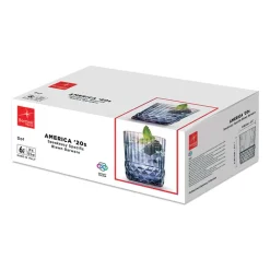37 cl - Bormioli Rocco America 20s Bicchiere Whisky in Vetro - Set 6 Pezzi