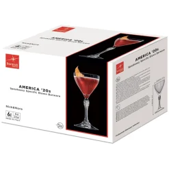 14 cl - Bormioli Rocco America 20s Calice Nick & Nora In Vetro - Set 6 Pz