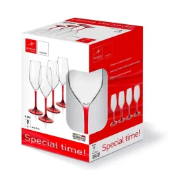 24 cl - Bormioli Rocco Divino Calice Flute in Vetro - Set 4 Pezzi