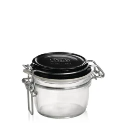 12.5 cl - Bormioli Rocco Fido ChiaroScuro Vasetto Ermetico In Vetro Tappo Nero