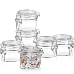 12.5 cl - Bormioli Rocco Fido Vasetto Ermetico Cilindrico In Vetro - Set 6 Pz