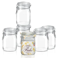 100 cl - Bormioli Rocco Fido Vasetto Ermetico In Vetro - Set 6 Pz