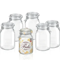 200 cl - Bormioli Rocco Fido Vasetto Ermetico In Vetro - Set 6 Pz
