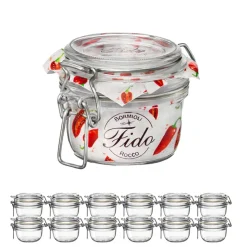 12.5 cl - Bormioli Rocco Fido Vasetto Ermetico Cilindrico In Vetro - Set 12 Pz