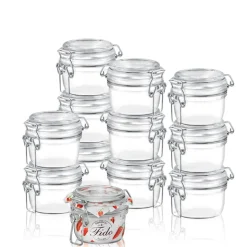 12.5 cl - Bormioli Rocco Fido Vasetto Ermetico Cilindrico In Vetro - Set 12 Pz