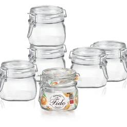 50 cl - Bormioli Rocco Fido Vasetto Ermetico Cilindrico In Vetro - Set 6 Pz