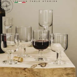 34.5 cl - Bormioli Rocco Hosteria Calice Vino Rosso in Vetro Temperato - Set 6 Pezzi