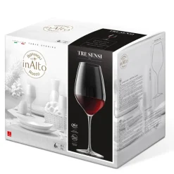66 cl - Bormioli Rocco InAlto Tre Sensi Calice Vino Rosso in Vetro - Set 6 Pezzi