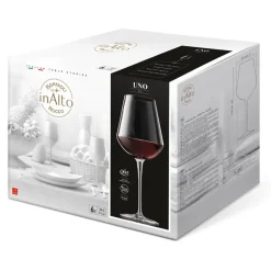 64 cl - Bormioli Rocco InAlto Uno Calice Vino Rosso in Vetro - Set 6 Pezzi