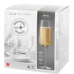 26.2 cl - Bormioli Rocco Nexo Calice Flute in Vetro - Set 6 Pezzi