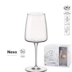 37.8 cl - Bormioli Rocco Nexo Calice Vino Bianco in Vetro - Set 6 Pezzi