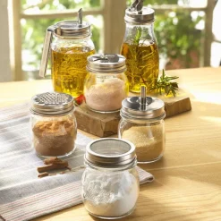 25 cl - Bormioli Rocco Quattro Stagioni Genietti Vasetto In Vetro Con Tappo Dosatore Zucchero