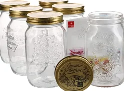 100 cl - Bormioli Rocco Quattro Stagioni Vasetto Con Ricettario - Set 6 Pz