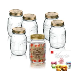 50 cl - Bormioli Rocco Quattro Stagioni Vasetto Con Ricettario - Set 6 Pz