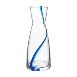 107.5 cl - Bormioli Rocco Stria Blu Caraffa Acqua In Vetro - Set 6 Pz