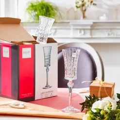 15 cl - Cristal D'Arques Lady Diamond Calice Flute in Vetro - Set 6 Pezzi