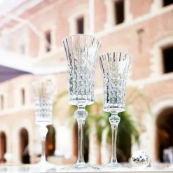 15 cl - Cristal D'Arques Lady Diamond Calice Flute in Vetro - Set 6 Pezzi