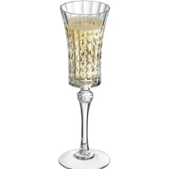 15 cl - Cristal D'Arques Lady Diamond Calice Flute in Vetro - Set 6 Pezzi