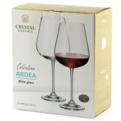 67 cl - Crystalex Bohemia Ardea Calice Vino Rosso in Vetro - Set 2 Pezzi