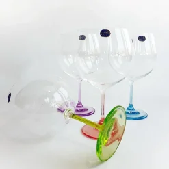 82 cl - Crystalex Bohemia Rainbow Calice Gin Tonic in Vetro - Set 4 Pezzi