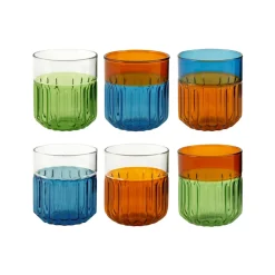 37 cl - H&H Factory Bicchiere Acqua In Vetro Borosilicato - Set 6 Pz