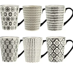 35 cl - H&H Vhera Tazza Mug Colori Assortiti In Stoneware Set 6 Pz