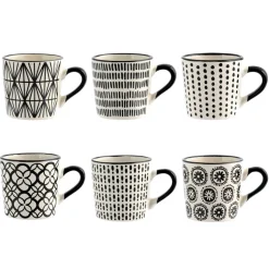 8.5 cl - H&H Vhera Tazzina Caffé Colori Assortiti In Stoneware Set 6 Pz