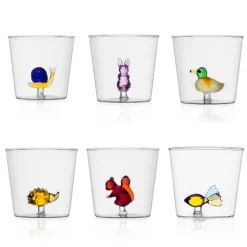 30 cl - Ichendorf Animal Farm Bicchiere Acqua in Vetro Borosilicato - Set 6 Pz