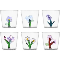 30 cl - Ichendorf Botanica Tumbler Bicchiere Acqua In Vetro Borosilicato - Set 6 Pz